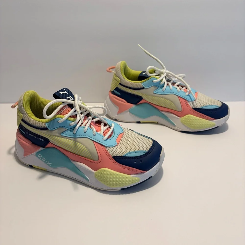 Puma RS-X Core JR Junior White-Dark Denim-Gulf Stream Free - Picture 3 of 11